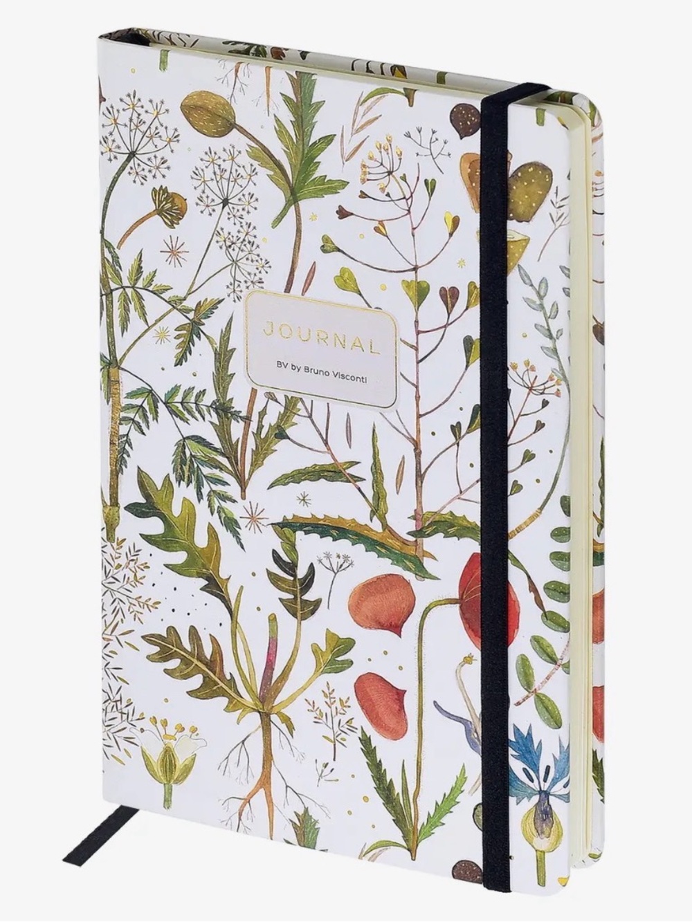 BV by Bruno Visconti Soft Touch Greens & Flowers Hardcover Journal 100 Lined Pgs